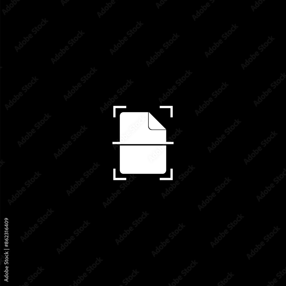 Poster scan document icon isolated on dark background
