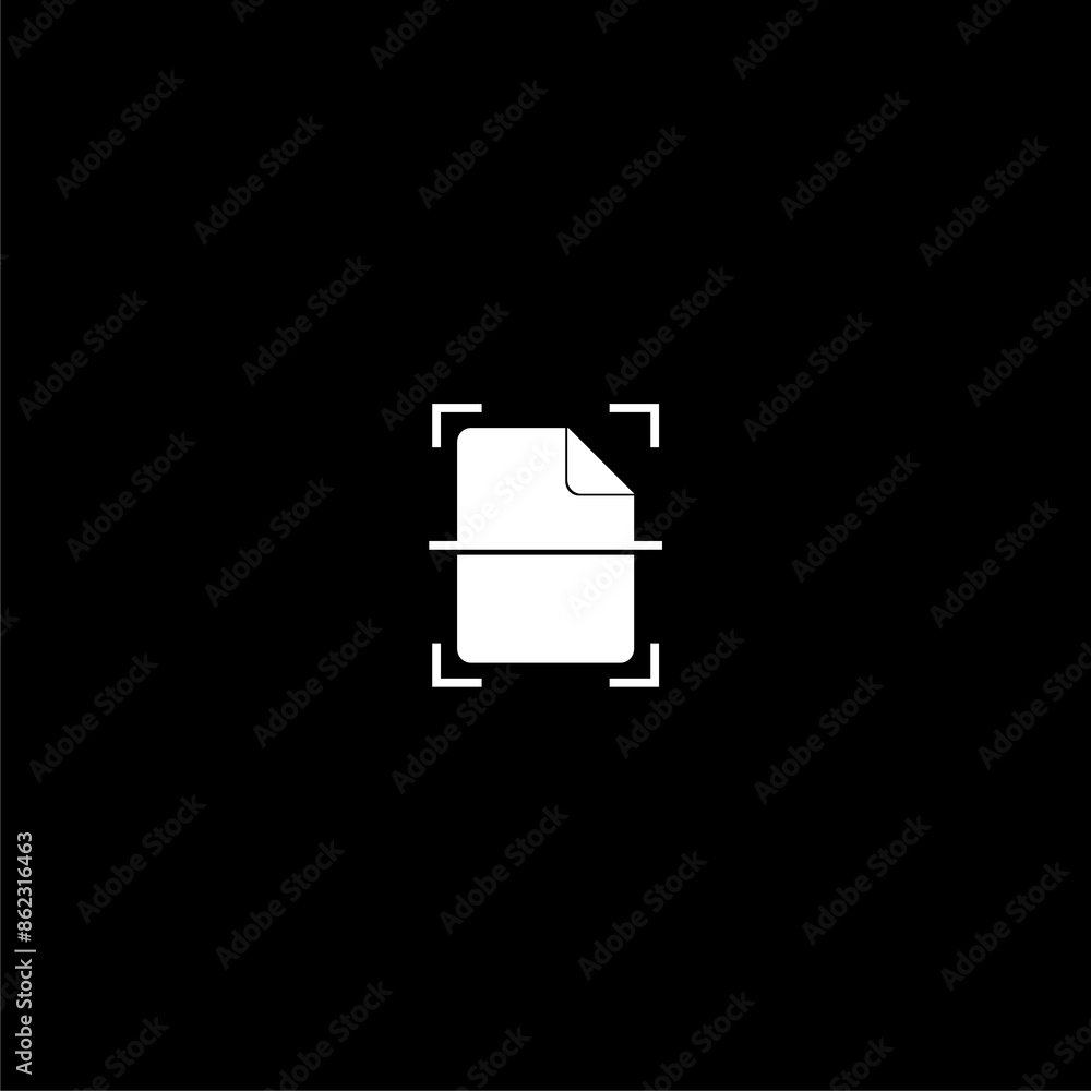 Poster scan document icon isolated on dark background