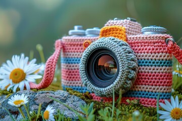 Crochet vintage camera