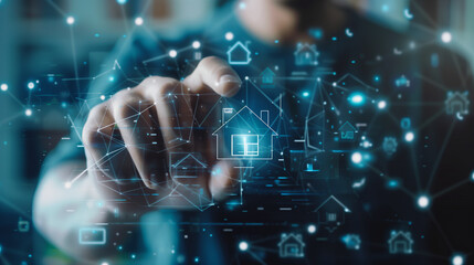 a hand pointing at holographic property