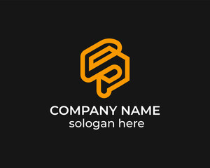 Monogram letter SP logo design vector design