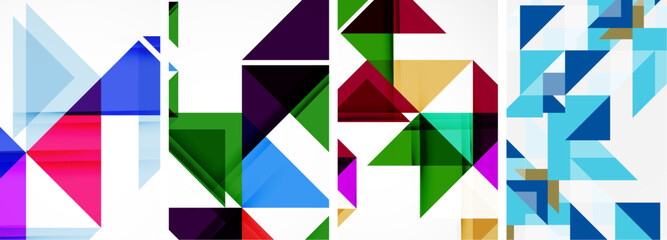 Triangle poster set for wallpaper, business card, cover, poster, banner, brochure, header, website