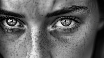 The concern on her face evident in the furrowed lines on her brow. Black and white art