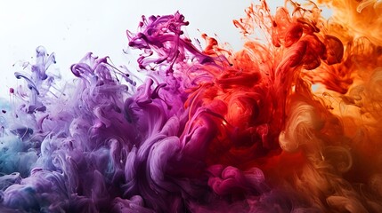 Obraz premium Colorful ink splattering in the air.