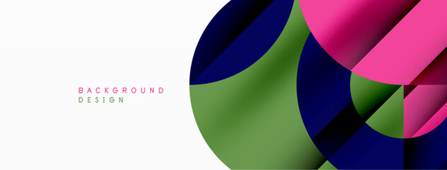 Obraz premium Geometric diagonal line and circle shape, wide abstract background
