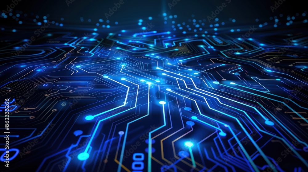 Poster electronic circuit board. technology concept ,microchip cpu processor circuit board. digital line