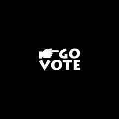 Go vote icon isolated on dark background