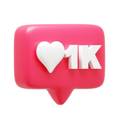 1K Like Notification 3d Icon