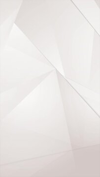 Grey white minimal low poly shapes abstract tech motion background. Vertical looped video animation