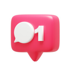 1st Comment Notification 3d Icon Left