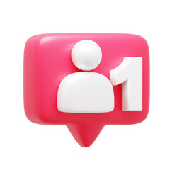1st Follower Notification 3d Icon