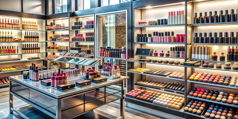 Fototapeta premium cosmetics, shop, rack, beauty, makeup