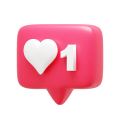 Like Notification 3d Icon Left