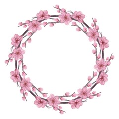 pink cherry blossom border