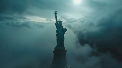 Fototapeta premium Liberty Enlightening the World Statue at Independence Square onClear Day