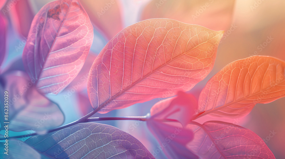Poster abstract colorful leaves background. in the style of artistic design concept with a gradient color o