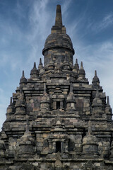 Fototapeta premium Sojiwan Hindu temple in Yogyakarta under morning sky