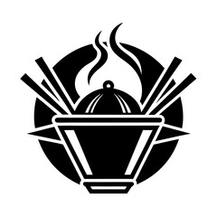 Black and white logo for a Chinese fast food restaurant