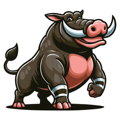 Fototapeta premium Babirusa mascot vector illustration on white background