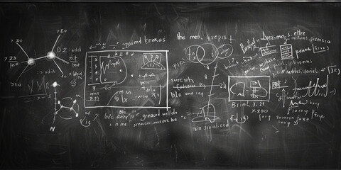 Blackboard at the university with formulas
