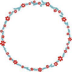 Red flower with ivy fern leaves for decoration on spring seasonal and wedding event.