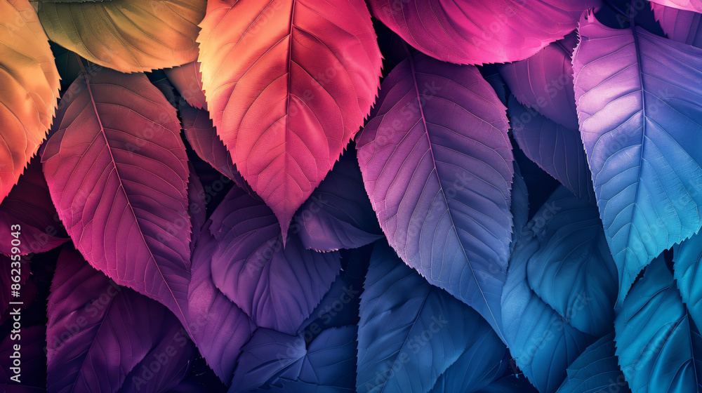 Aufkleber abstract colorful leaves background. in the style of artistic design concept with a gradient color o