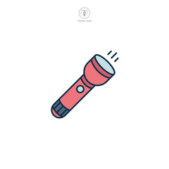 Flashlight Icon symbol vector illustration isolated on white background