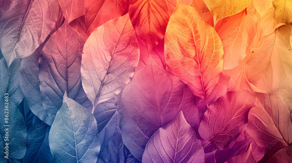 Poster abstract colorful leaves background. in the style of artistic design concept with a gradient color o
