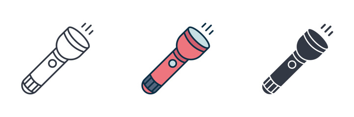 Flashlight Icon symbol vector illustration isolated on white background