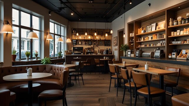 How do you create a cozy and inviting cafe interior?
