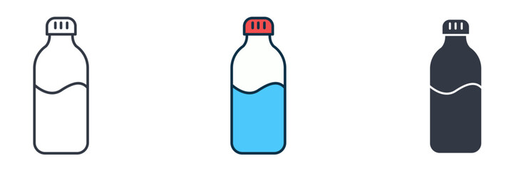 Water Bottle Icon symbol vector illustration isolated on white background