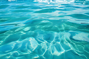  A breathtaking backdrop of clear turquoise water unfolds. The vibrant hue stretches towards the horizon, creating a sense of endless calm and inviting relaxation.