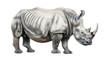 Obraz premium Color illustration of a rhinoceros isolated on a transparent background