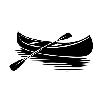 recommend clip art: Canoe and paddle on water Vector Logo