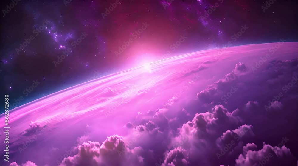 Wall mural nebula clouds colourful travel and star loop. 3d rendering. this clip is a cloud colourful with star
