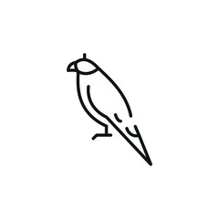 Falcon icon. Represents a bird, commonly kept as a companion animal in cages or aviaries. Ideal for use in pet-related businesses, veterinary services, or pet care apps. Vector illustration