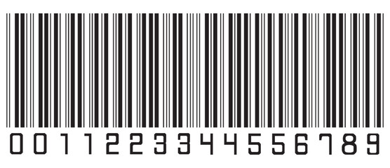  Barcode icon. Barcode icon vector with numbers. Simple fake bar code. Vector illustration  isolated on white background.EPS 10