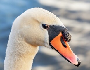 close up of a mute swan