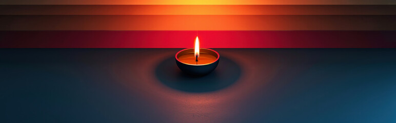 background with two-color blocks and a single Diwali element like a diya or firework, using a minimalist approach to convey the festive spirit in a bold, modern design