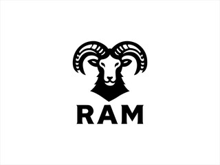 Ram logo design vector and illustration,