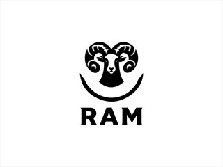 Ram logo design vector and illustration,