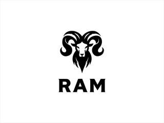 Ram logo design vector and illustration,