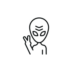 Alien Peace Sign icon. Simple Alien Peace Sign icon for social media, app, and web design. Vector illustration.