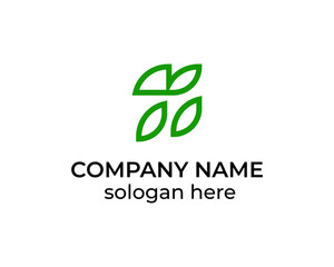 Simple m leaf icon logo design vector