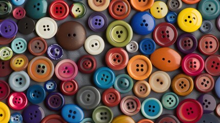 Fototapeta premium Colorful buttons for sewing, crafting, and fashion