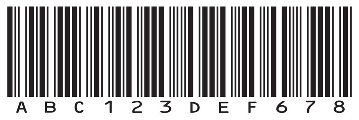  Barcode icon. Barcode icon vector with numbers. Simple fake bar code. Vector illustration  isolated on white background.EPS 10