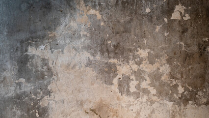 Old concrete wall background, with cracked paint. Cement texture. Weathered wall.