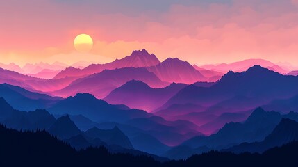 Fototapeta premium sunset in the mountains