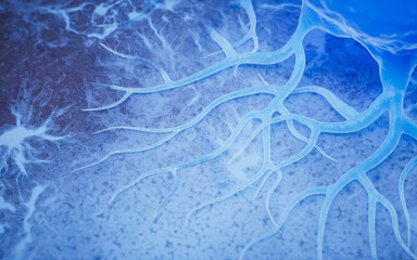 Organic microbial tentacle background, 3d rendering.