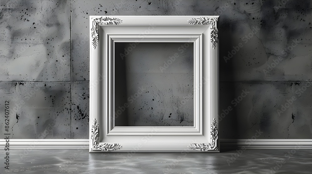 Poster minimalist and modern white square frame mockup with clean lines and matte finish ideal for displayi